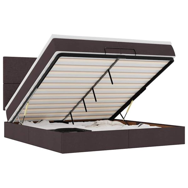 vidaXL Struttura Letto Pouf con Materassi 200x200 cm in Tessuto