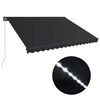vidaXL Tenda da Sole Retrattile Manuale con LED 450x300 cm Antracite