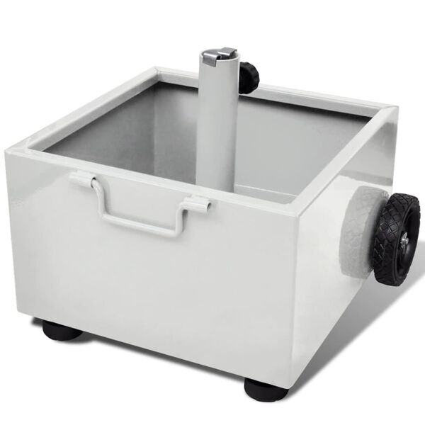 vidaXL Fioriera da Esterno con Supporto Ombrellone Bianca