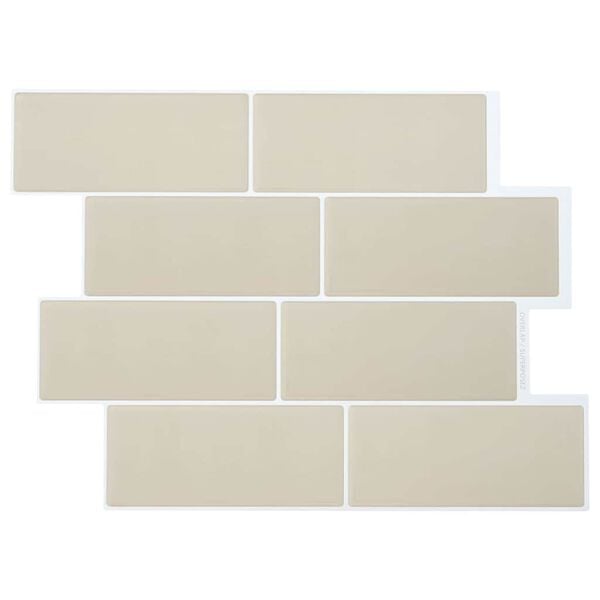 vidaXL Piastrella subway 10 pcs Beige 29.4 x 21.4 cm Poliuretano e PET