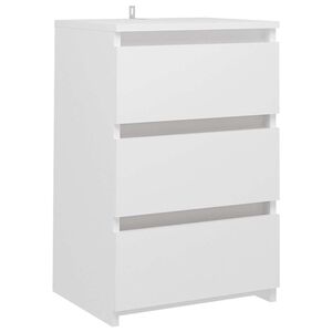 vidaXL Comodino Bianco 40x35x62,5 cm in Legno Multistrato