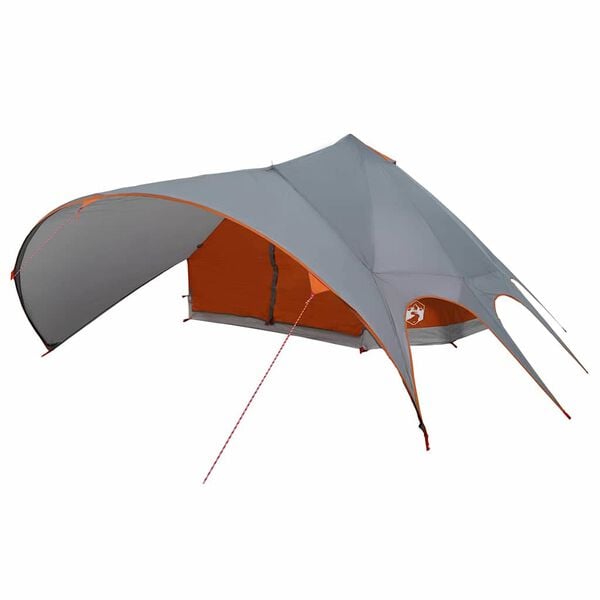 vidaXL Tenda Teepee per 9 Persone con tetto Grigio e arancione
