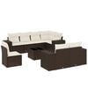 vidaXL Set Divani da Giardino 9pz con Cuscini Marrone in Polyrattan