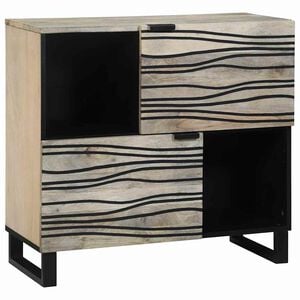 vidaXL Credenza Bianco 80 x 33 x 75 cm legno massello di mango