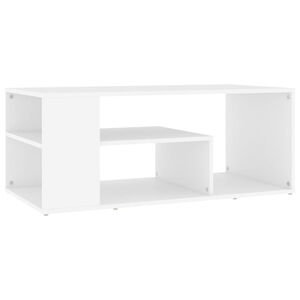 vidaXL Tavolino da Salotto Bianco 100x50x40 cm in Legno Multistrato