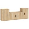 vidaXL Set di Mobili Porta TV 3 pz Rovere Sonoma in Legno Multistrato