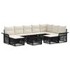 vidaXL Set Divano da Giardino 10 pcs Nero e Bianco Crema polyrattan