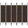 vidaXL Paravento a 5 Pannelli Marrone 200x180 cm