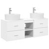 vidaXL Set di Armadi da Bagno 3 pz Bianco 129 x 44.5 x 82 cm