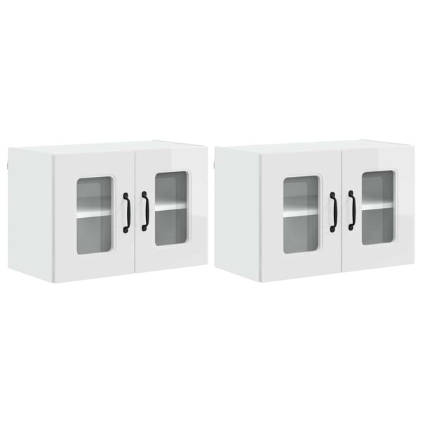 vidaXL Mobile da cucina Kalmar 2 pcs Bianco Lucido 60 x 31 x 40 cm