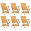 vidaXL Sedie pieghevoli, 6 pezzi, 61x67x90 cm, in legno massello di teak