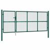 vidaXL Cancello da Giardino in Rete Verde 350x125 cm in Acciaio Zincato