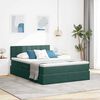 vidaXL Letto con contenitore e LED Verde Scuro 140 x 200 cm Velluto