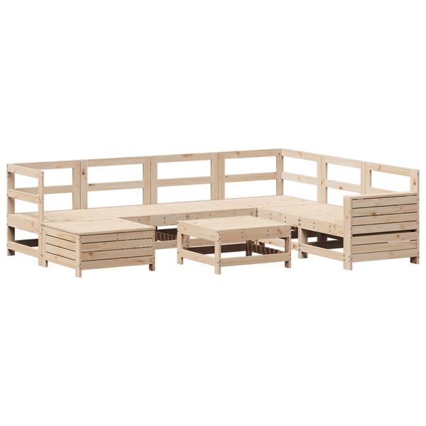vidaXL Set Divani da Giardino 8 pz in Legno Massello di Pino