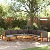vidaXL Set di divani da giardino 9 pezzi con cuscini in legno di acacia e rattan