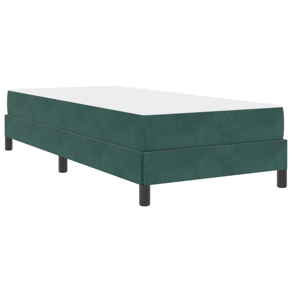 vidaXL Letto a molle con materasso Verde Scuro 90 x 200 cm Tessuto