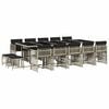 vidaXL Set da Pranzo da Giardino 15 pz con Cuscini Grigio Polyrattan