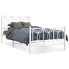 vidaXL Giroletto con Testiera e Pediera Metallo Bianco 107x203 cm
