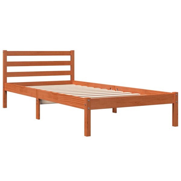 vidaXL Letto senza Materasso Marrone Cera 100x200 cm in Legno di Pino