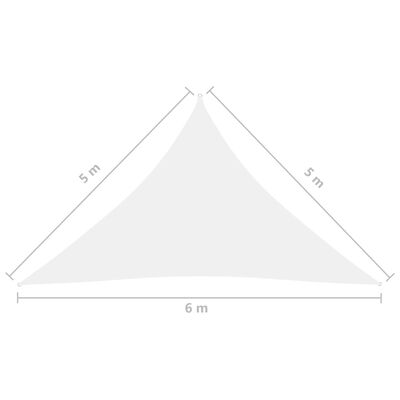 vidaXL Parasole a Vela Oxford Triangolare 5x5x6 m Bianco