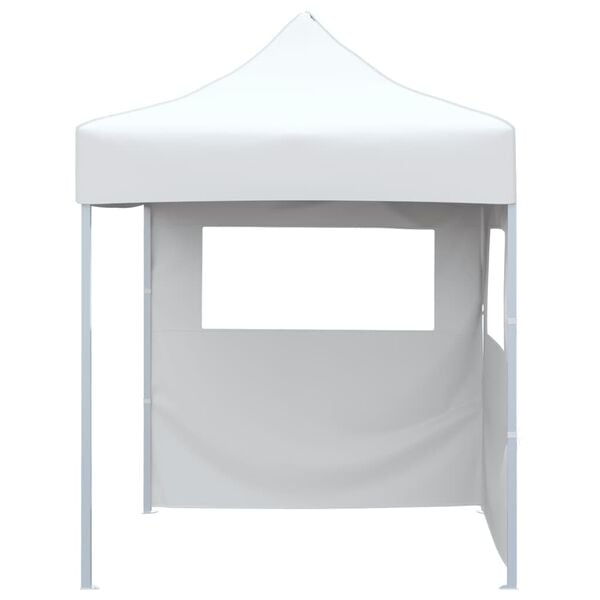vidaXL Gazebo Pieghevole Professionale 2 Pareti 2x2m Acciaio Bianco