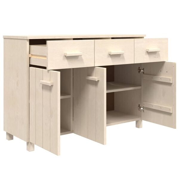 vidaXL Credenza HAMAR ambra 113x40x80 cm in Legno Massello di Pino