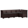vidaXL Divano da Giardino 5 Posti con Cuscini Stile Rattan PP Marrone
