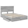 vidaXL Letto con Contenitore con testiera Grigio Sonoma 160 x 200 cm