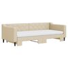 vidaXL Divano Letto Estraibile con Materassi Crema 90x200 cm Tessuto