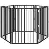 vidaXL Cancello per cani 6 pcs Nero 60 x 80 cm Acciaio zincato