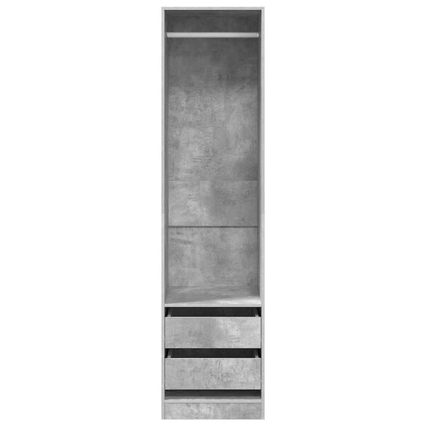 vidaXL Armadio Cassetti Grigio Cemento 50x50x200 cm Legno Multistrato
