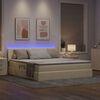 vidaXL Letto con contenitore e LED con led Crema 180 x 200 cm Tessuto