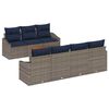 vidaXL Set Divano da Giardino 8 pcs Grigio e Blu Navy polyrattan