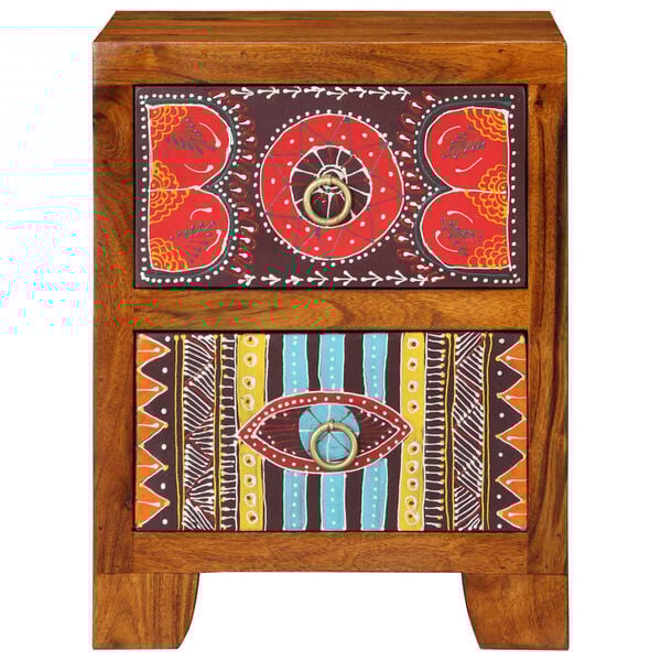 vidaXL Comodini 2 pz 35x35x45 cm in Legno Massello di Acacia