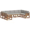 vidaXL Set di divani da esterno 9 pcs Grigio Naturale e Chiaro