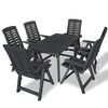 vidaXL Set da Pranzo da Giardino 7 pz in Plastica Antracite