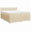 vidaXL Giroletto a Molle con Materasso Crema 200x200 cm in Tessuto