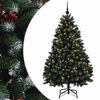 vidaXL Albero di Natale artificiale verde con palline 150 cm 150 LED