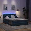 vidaXL Letto con contenitore e LED Blu Scuro 140 x 190 cm Velluto