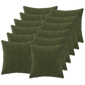 vidaXL Federa 12 pz HEERLEN Verde 40 x 40 cm Fleece in microfibra