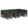 vidaXL Set Divano da Giardino 10 pz Grigio polyrattan