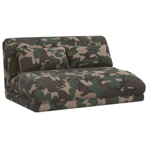 vidaXL Sedia a pavimento regolabile Verde militare Tessuto