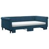 vidaXL Divano Letto Estraibile con Materassi Blu 100x200 cm Velluto