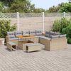 vidaXL Set Divano da Giardino con cuscino 13 pcs Beige Poly Rattan