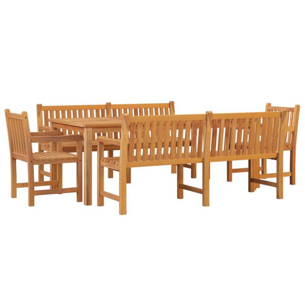 vidaXL Set da Pranzo per Giardino 5 pz in Legno Massello di Teak
