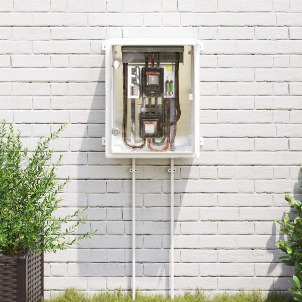 vidaXL Armadio di Controllo Grigio 40 x 24,5 x 50 cm Plastica ABS