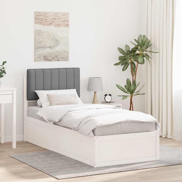 vidaXL Letto con Testiera Rivestita Grigio chiaro 80 x 200 cm
