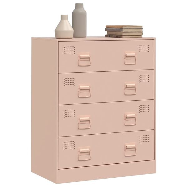 vidaXL Credenza Rosa 67x39x83 cm in Acciaio