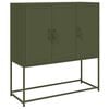 vidaXL Credenza Verde Oliva 100,5x39x107 cm in Acciaio