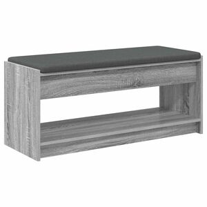 vidaXL Panca per ingresso con cuscino Grigio Sonoma 103 x 38 x 45 cm